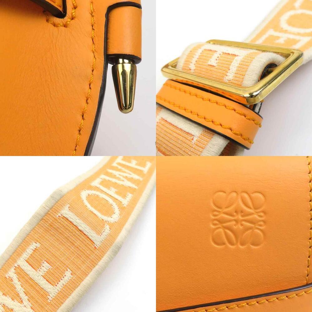 Loewe Gate Dual Leather Shoulder Bag Orange - Picture 4 of 5